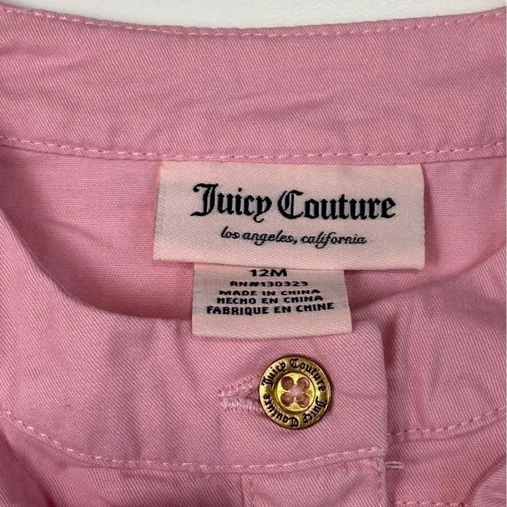 Juicy Couture toddler girls pink and white eyelet  dress size 12M - Picture 3 of 5